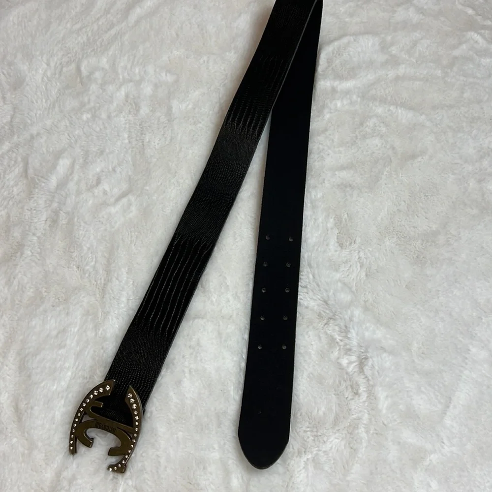 JUST CAVALLI Black ITTIERRE Belt RARE ✨Vintage 38